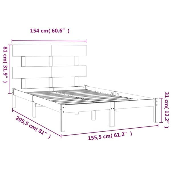 vidaXL sengeramme 150x200 cm massivt træ
