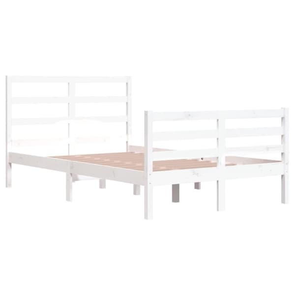 vidaXL sengeramme 120x200 cm massivt fyrretræ hvid
