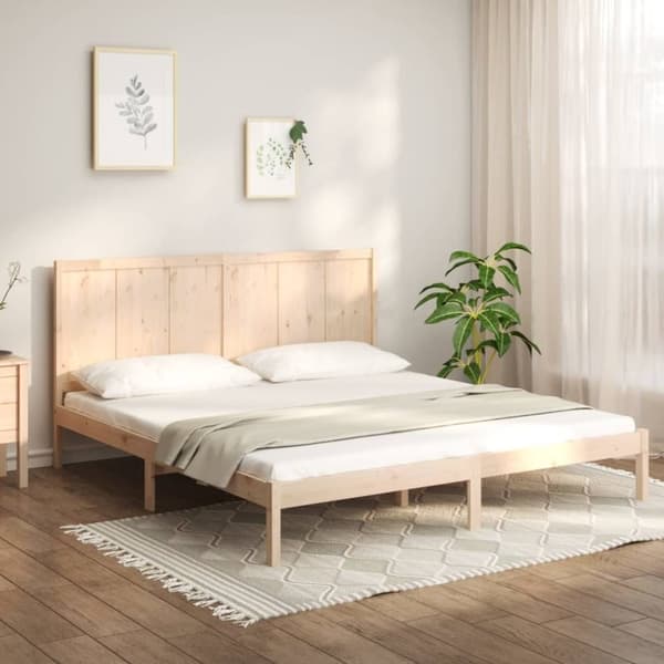 vidaXL sengeramme 200x200 cm massivt fyrretræ