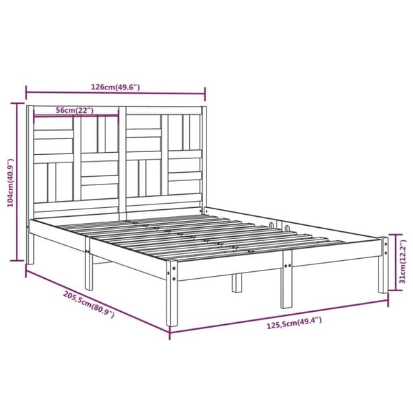 vidaXL sengeramme 120x200 cm massivt træ
