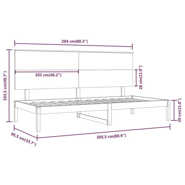 vidaXL Vuodesohva ilman patjaa valkoinen 80x200 cm täysi mänty