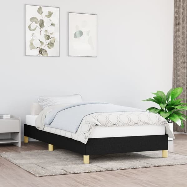 vidaXL sengeramme 90x200 cm stof sort