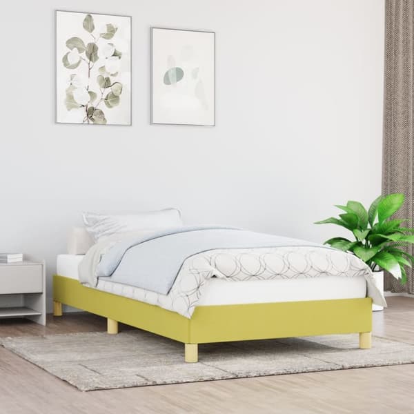 vidaXL sengeramme 90x200 cm stof grøn