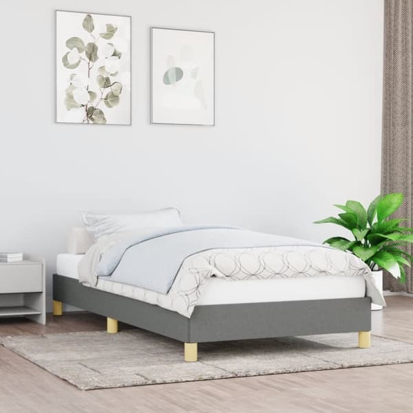 vidaXL sengeramme 100x200 cm stof mørkegrå