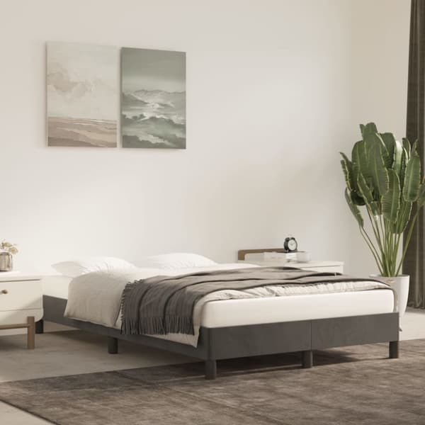 vidaXL sengeramme 120x200 cm fløjl mørkegrå