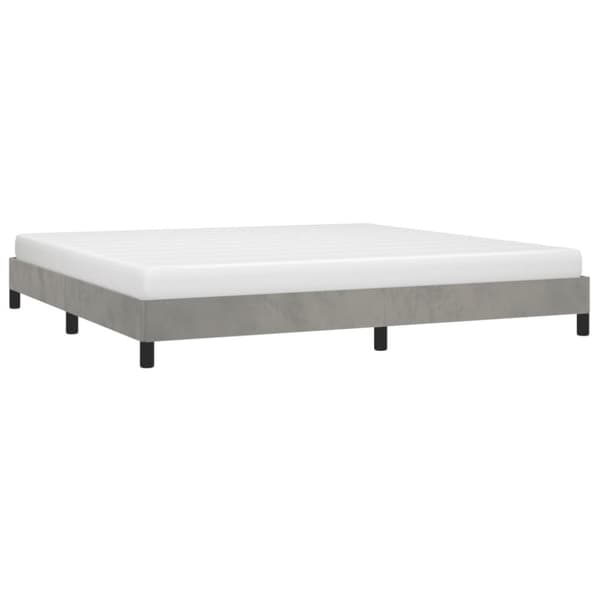 vidaXL sengeramme 200x200 cm fløjl lysegrå