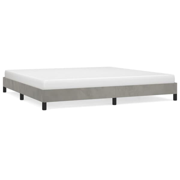 vidaXL sengeramme 200x200 cm fløjl lysegrå