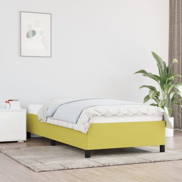 vidaXL sengeramme 90x190 cm stof grøn