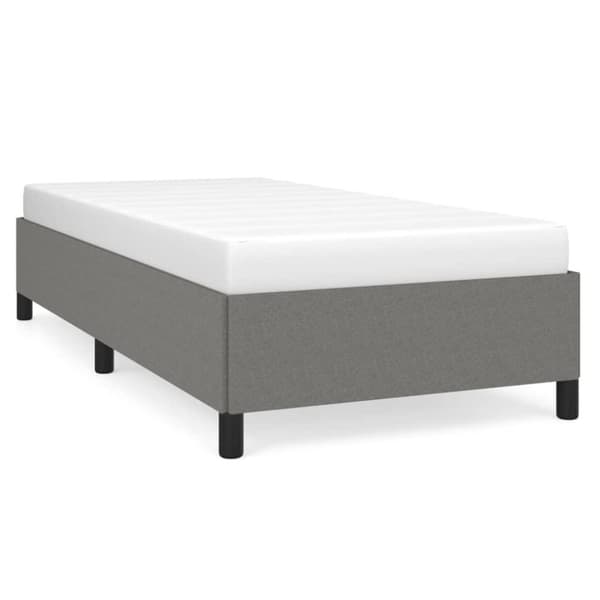 vidaXL sengeramme 90x200 cm stof mørkegrå