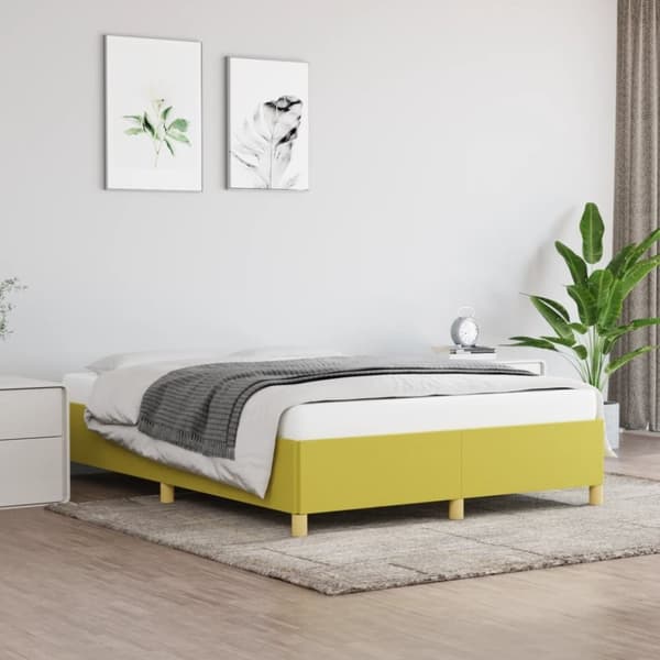 vidaXL Sengeramme uden madras Grøn 140x190 cm Stof