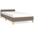 Miniatyrbillede 3 af 10: vidaXL Sengeramme med hovedgærde uden madras Taupe 90x190 cm Stof