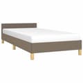Miniatyrbillede 4 af 10: vidaXL Sengeramme med hovedgærde uden madras Taupe 90x190 cm Stof