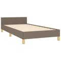 Miniatyrbillede 5 af 10: vidaXL Sengeramme med hovedgærde uden madras Taupe 90x190 cm Stof