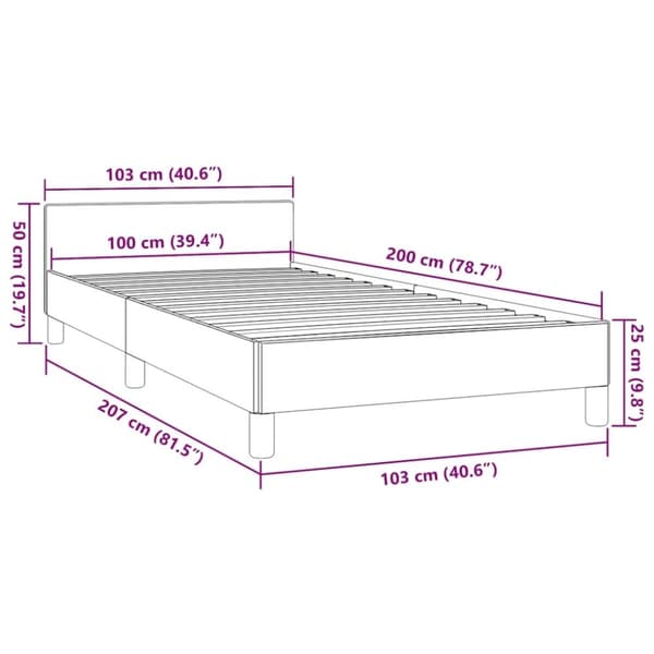 vidaXL Sengeramme uden madras Sort 100x200 cm Stof