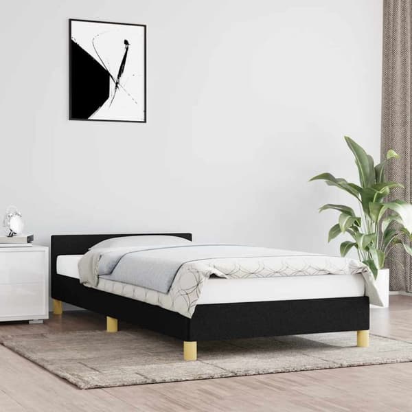 vidaXL Sengeramme uden madras Sort 100x200 cm Stof