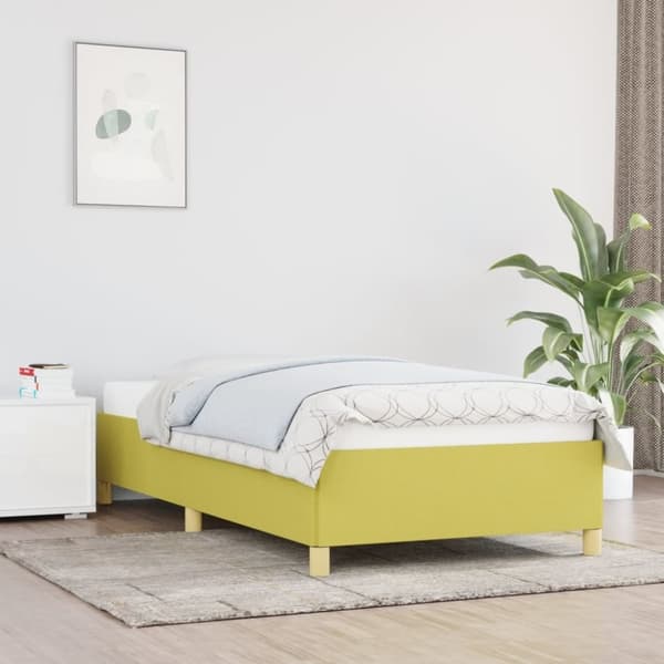 vidaXL Sengeramme uden madras Grøn 100x200 cm Stof