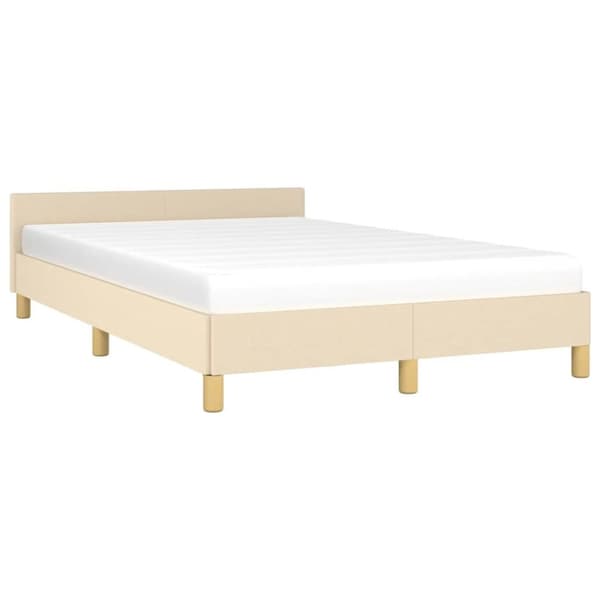 vidaXL Sengeramme uden madras Creme 120x200 cm Stof
