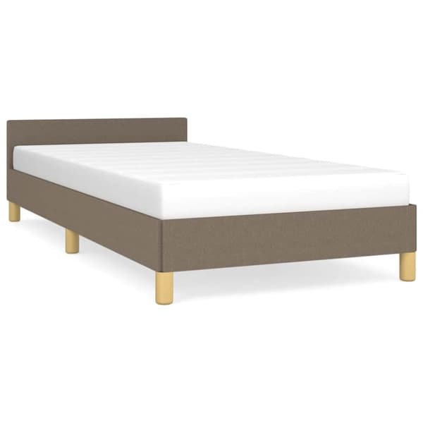 vidaXL Sengeramme uden madras Taupe 100x200 cm Stof