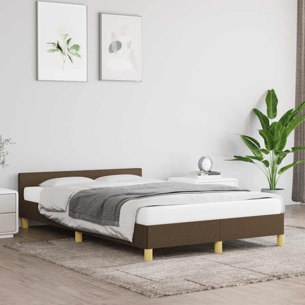 vidaXL Sengeramme uden madras Mørkebrun 120x200 cm Stof