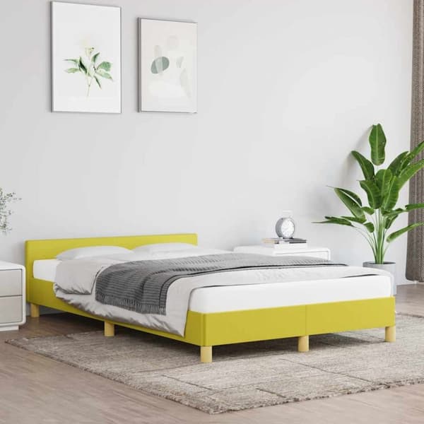 vidaXL Sengeramme uden madras Grøn 120x200 cm Stof