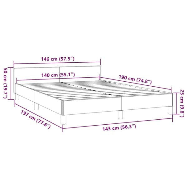 vidaXL sengeramme uden madras 140x190 cm stof sort