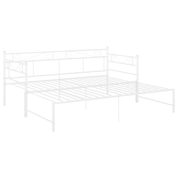 vidaXL Uttrekkbar ramme til sovesofa hvit metall 90x200 cm
