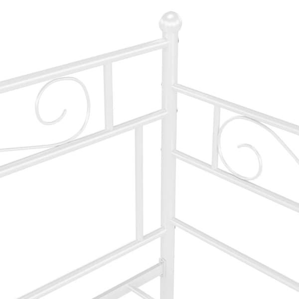 vidaXL Uttrekkbar ramme til sovesofa hvit metall 90x200 cm