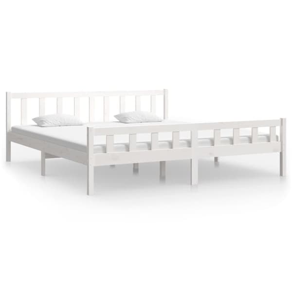 vidaXL Sengeramme hvit heltre 160x200 cm