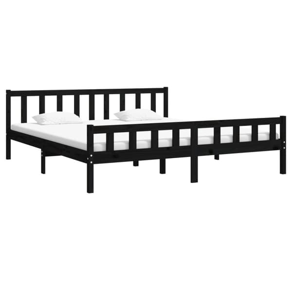 vidaXL Sengeramme svart heltre 160x200 cm