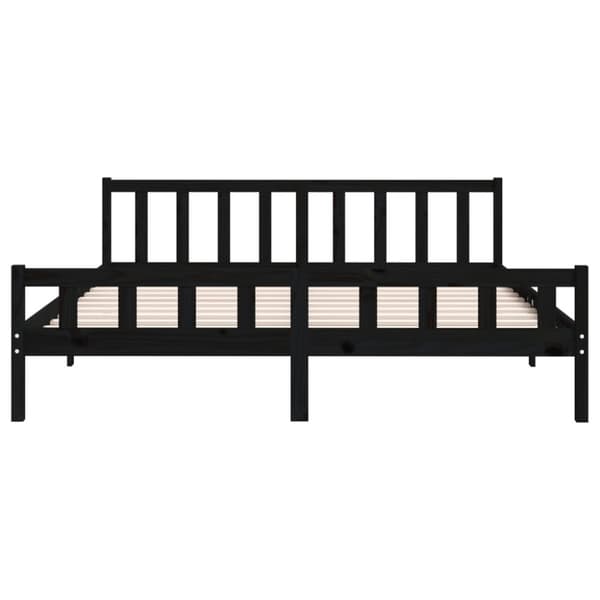 vidaXL Sengeramme svart heltre 160x200 cm