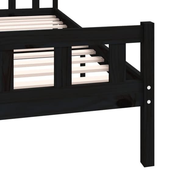 vidaXL Sengeramme svart heltre 160x200 cm