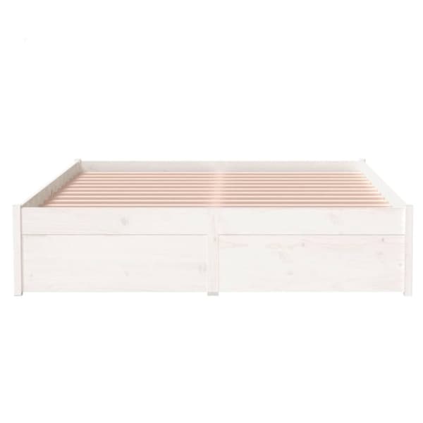 vidaXL Sengeramme hvit heltre 120x190 cm Small Double