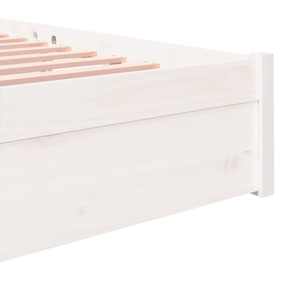 vidaXL Sengeramme hvit heltre 120x190 cm Small Double