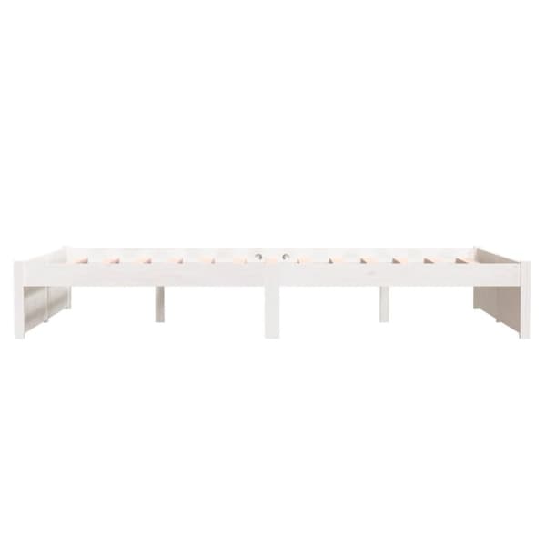vidaXL Sengeramme hvit heltre 120x190 cm Small Double