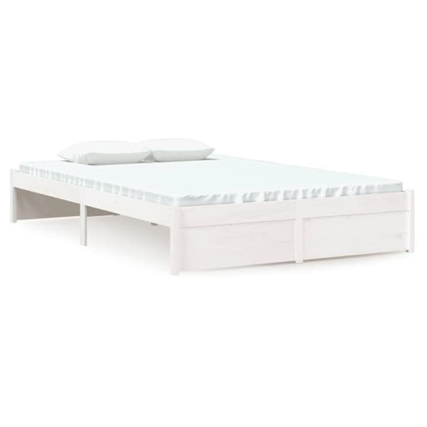 vidaXL Sengeramme hvit heltre 120x190 cm Small Double