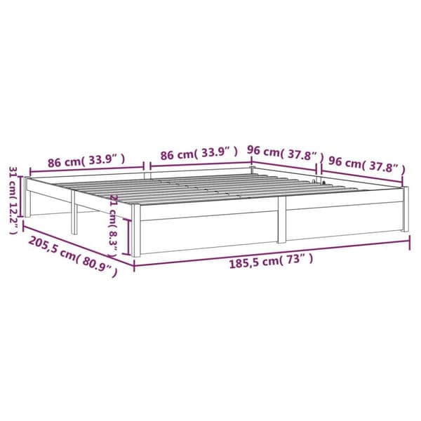 vidaXL Sengeramme heltre 180x200 cm Super King