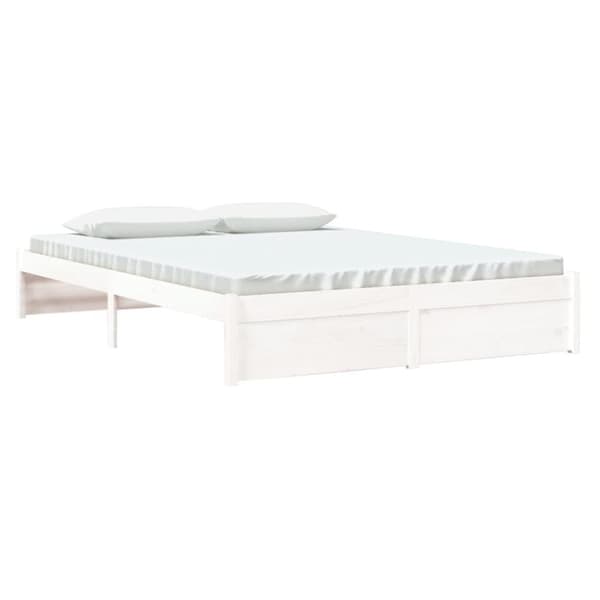vidaXL Sengeramme hvit heltre 160x200 cm