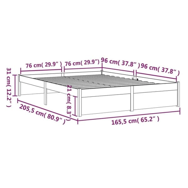 vidaXL Sengeramme hvit heltre 160x200 cm