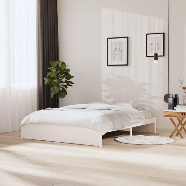 vidaXL Sengeramme hvit heltre 160x200 cm