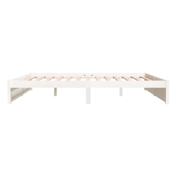 vidaXL Sengeramme hvit heltre 200x200 cm