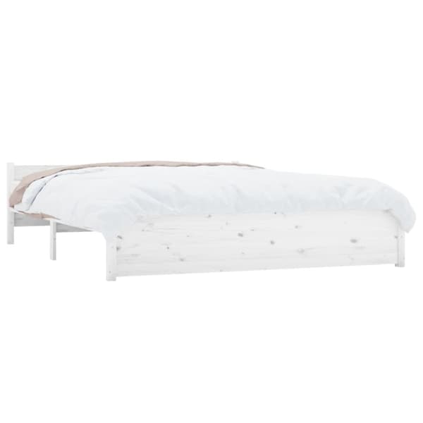 vidaXL Sengeramme hvit heltre 140x190 cm