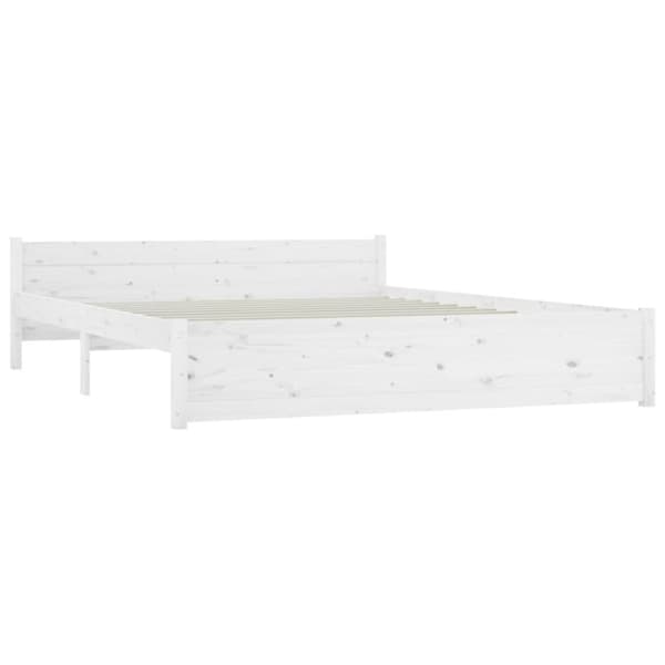 vidaXL Sengeramme hvit heltre 140x190 cm