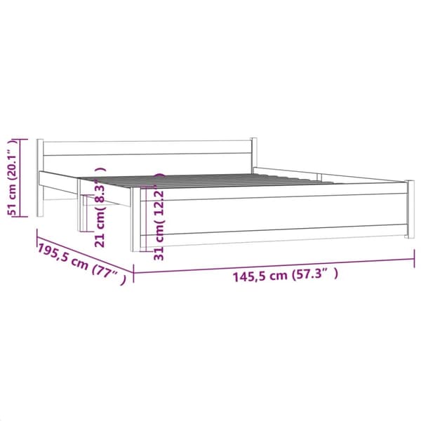 vidaXL Sengeramme hvit heltre 140x190 cm