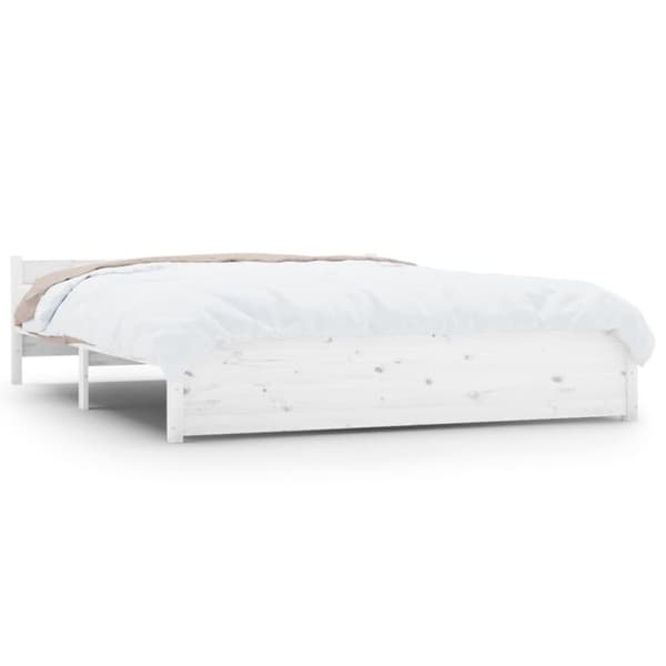 vidaXL Sengeramme hvit heltre 140x190 cm