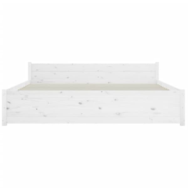 vidaXL Sengeramme hvit heltre 150x200 cm King Size