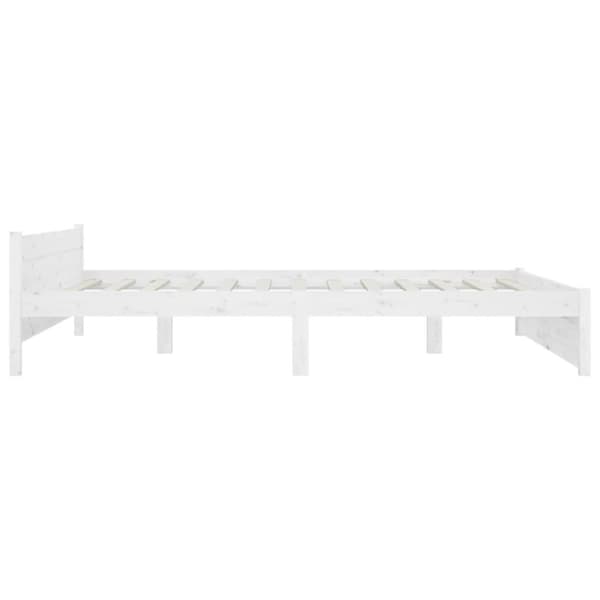 vidaXL Sengeramme hvit heltre 150x200 cm King Size