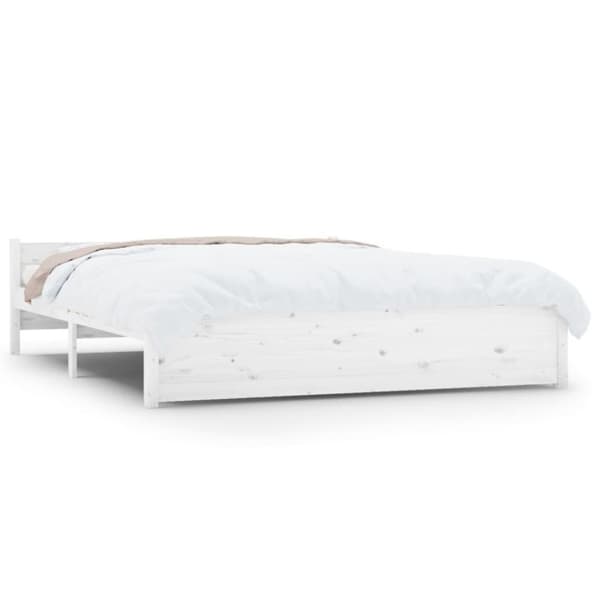 vidaXL Sengeramme hvit heltre 150x200 cm King Size