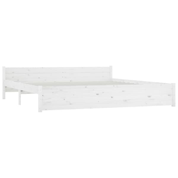 vidaXL Sängram vit massivt trä 180x200 cm