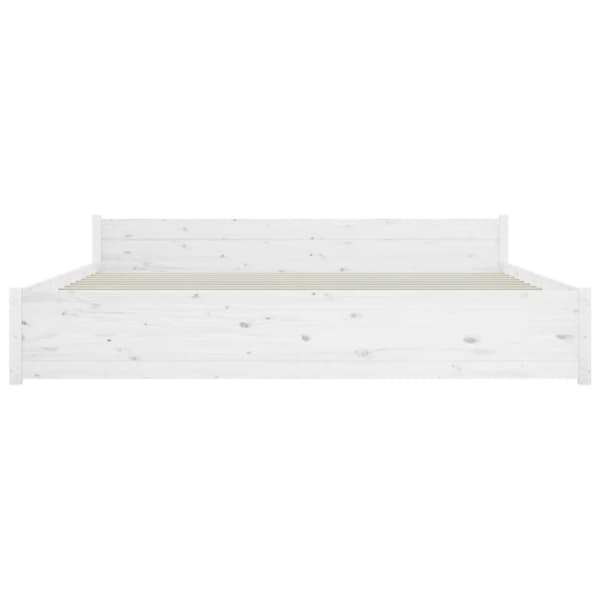 vidaXL Sängram vit massivt trä 180x200 cm