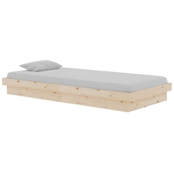 vidaXL Sengeramme heltre furu 90x190 cm Single